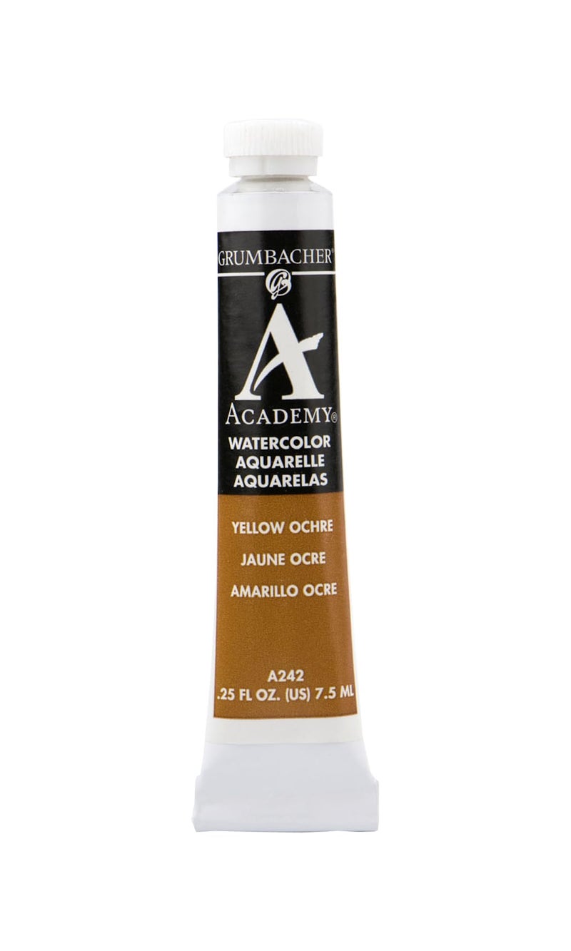 Grumbacher Academy Watercolor Paint 75ml025 Ounce Yellow Ochre Hue A242