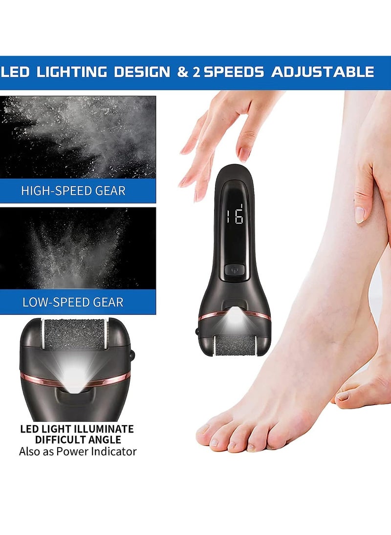 Gonice Remove Cracked Heels and Dead Skin, Rechargeable Pedicure Tools Feet Care Feet File,Battery Display(Black)  - Image 5