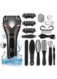 Gonice Remove Cracked Heels and Dead Skin, Rechargeable Pedicure Tools Feet Care Feet File,Battery Display(Black)  - Image 1