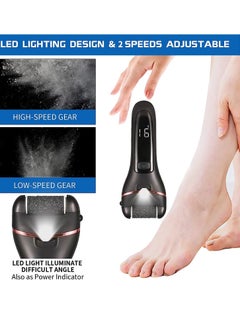 Gonice Remove Cracked Heels and Dead Skin, Rechargeable Pedicure Tools Feet Care Feet File,Battery Display(Black)  - Image 5