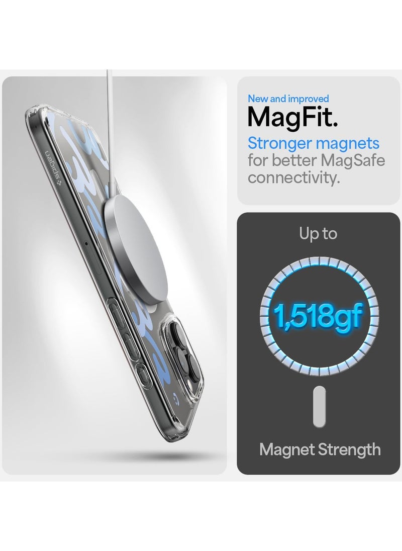 سبايجن حافظة سبايجن الترا هايبرد ماج فت لهاتف ايفون 16 برو ماكس متوافقة مع ملحقات MagSafe - قلوب الدينيم  - Image 4