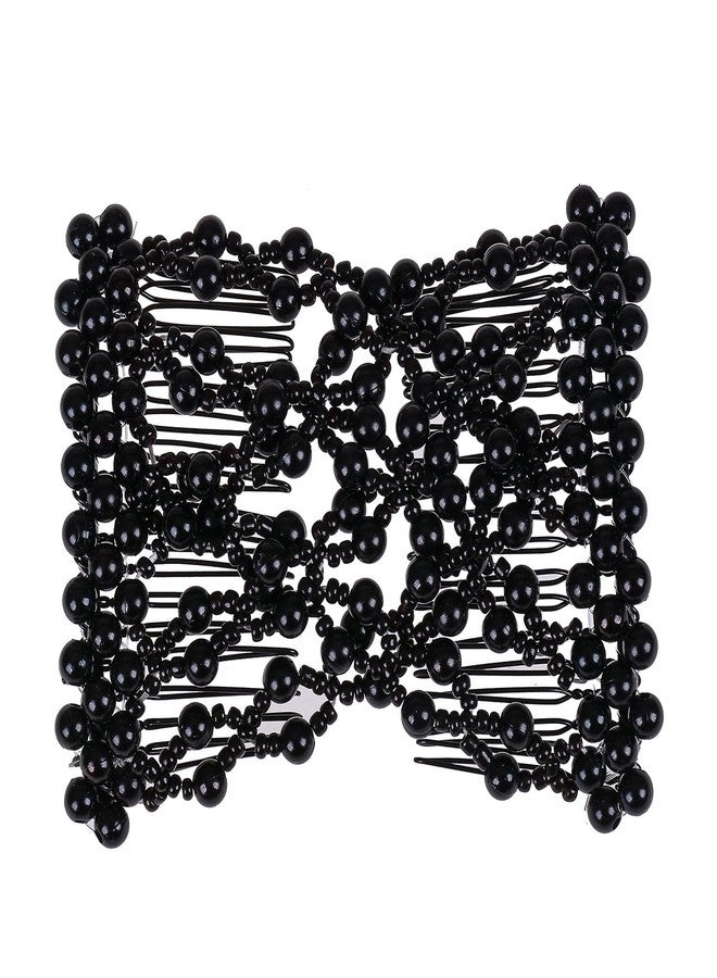 Ruihfas 5Pcs Easy Stretch Beaded Hair Combs Double Magic Slide Metal Comb Clip Hairpins for Women Hair Styling - Image 2