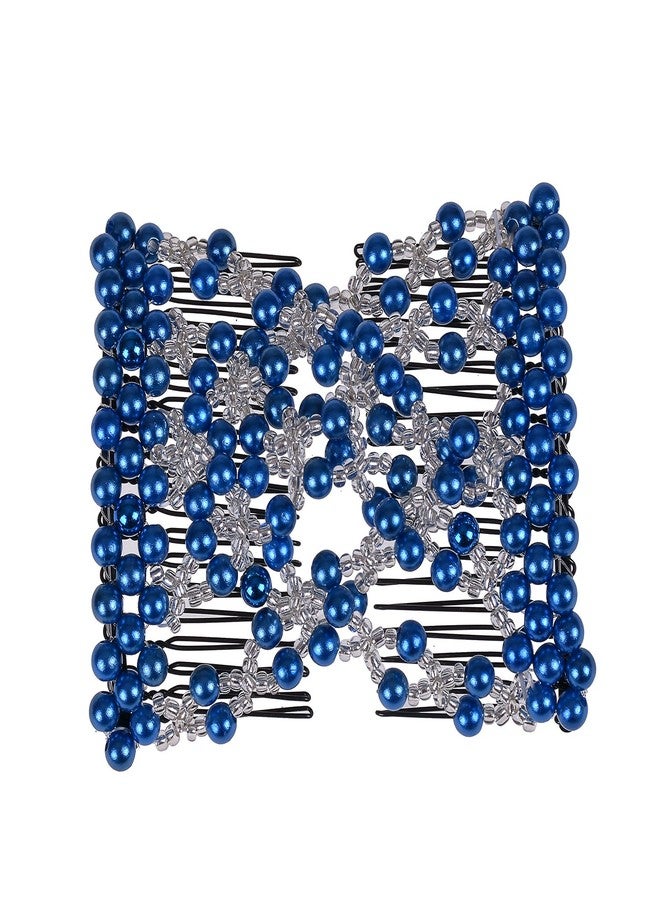 Ruihfas 5Pcs Easy Stretch Beaded Hair Combs Double Magic Slide Metal Comb Clip Hairpins for Women Hair Styling - Image 4