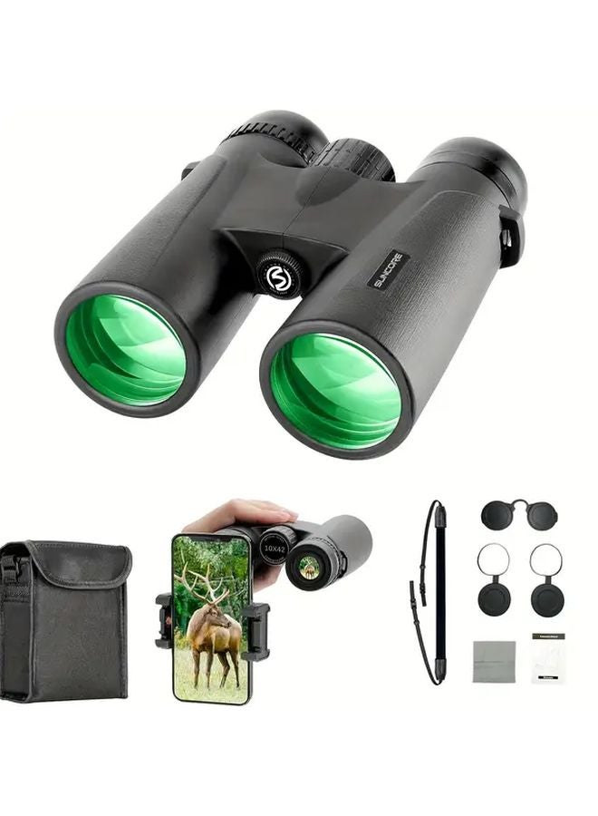 Suncore 10x42 HD Black Binoculars Large Field Clear Low Light Vision For Bird Watching Cruising Travel - Image 1