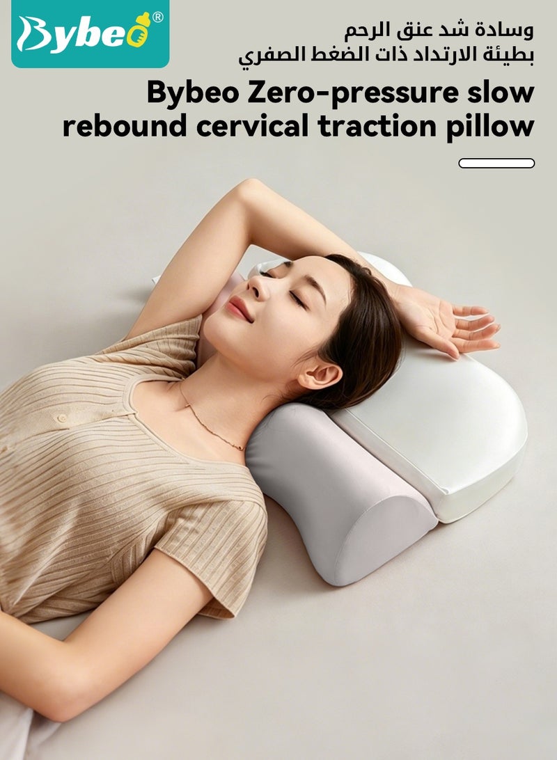 Bybeo Orthopedic Cervical Pillow, Memory Foam Pillow PRO for Neck Pain and Snoring Relief, Ergonomic Neck Support Pillow, Zero Pressure Deep Sleep Contoured Support Pillows, Luxurious Silky＆Super Soft Fabric - Image 2