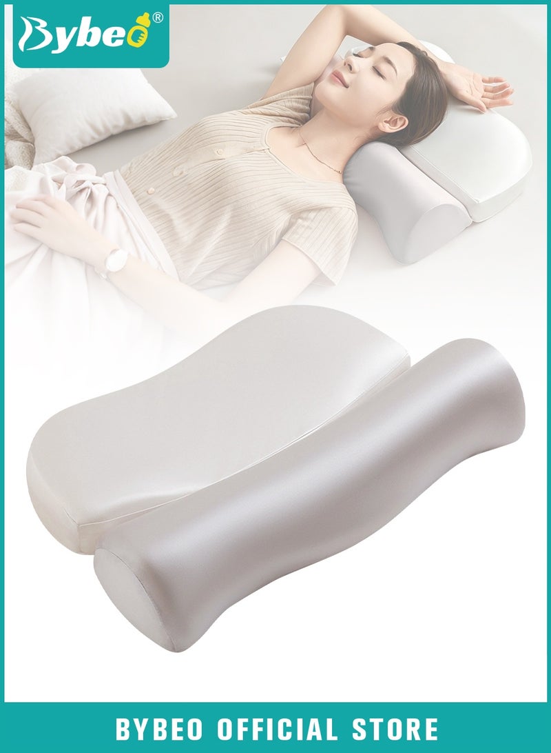 Bybeo Orthopedic Cervical Pillow, Memory Foam Pillow PRO for Neck Pain and Snoring Relief, Ergonomic Neck Support Pillow, Zero Pressure Deep Sleep Contoured Support Pillows, Luxurious Silky＆Super Soft Fabric - Image 1