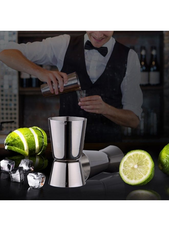 NIBEMINENT Stainless Steel Cocktail Double Head Measuring Cup Silver 3.9 x 6.6centimeter  - Image 3