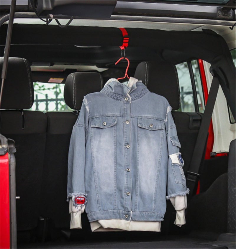 YOCTM Roll Bar Coat Hanger Clothes Hook for Jeep Wrangler JL TJ JK JLU Sports Sahara Freedom Rubicon X & Unlimited 2007-2019 2020 2021 2022 Red Interior Parts Accessories (Pack of 2) (Red) Single & bulk use compatible - Image 3