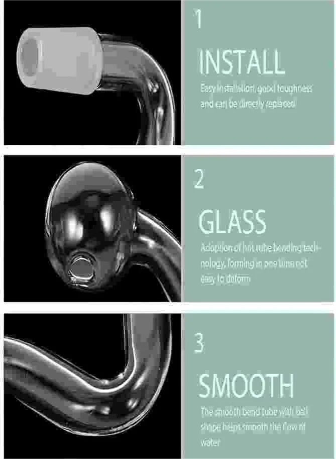 6 pieces of 14 mm transparent glass fountain water inlet pipes, aquarium filter pipes for aquarium planting fish tanks, mini vase oil lamps