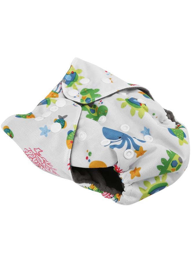 Thoraya Baby Cloth Diapers Washable Reusable Pocket Nappy Double Rows of Snaps Adjustable Cloth DiapersTortoise Pattern  - Image 3