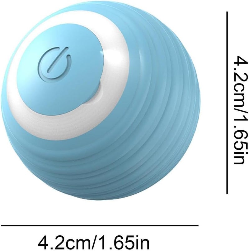 Interactive Smart Cat Toy Ball - Blue, Self-Moving, USB Rechargeable, 4.2cm - Image 4
