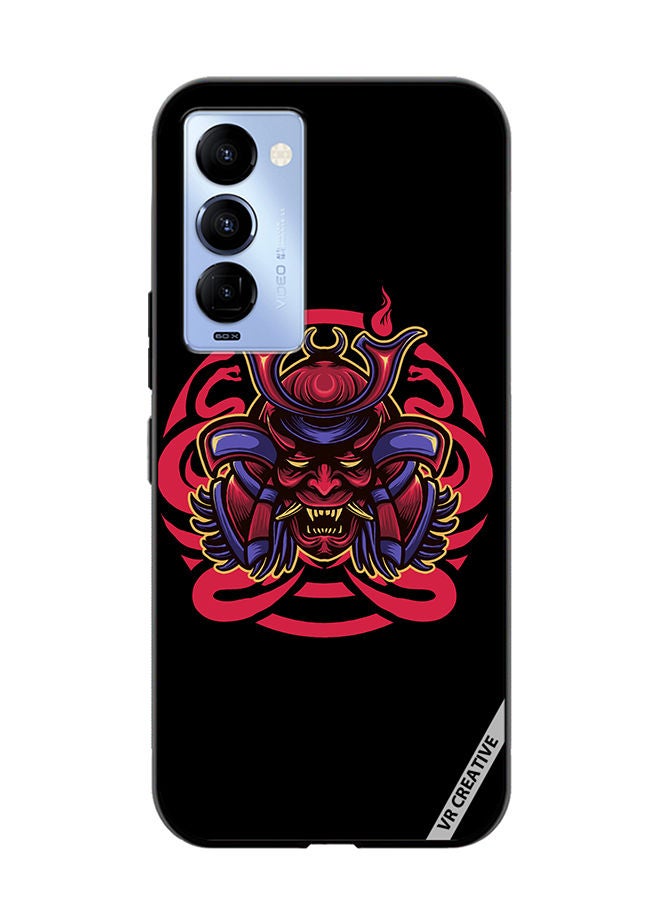 VR CREATIVE Protective Case Cover For Tecno Camon 18/18 P Japanese Samurai Mask Design Multicolour - Image 1