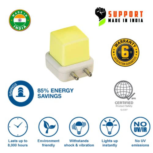 Tarampro | Night Lamp | Night Light | Energy Saving Led Lamp Nightlight For Children Kids Bedroom - Pack Of 1 (Yellow) - Polycarbonate - Image 3