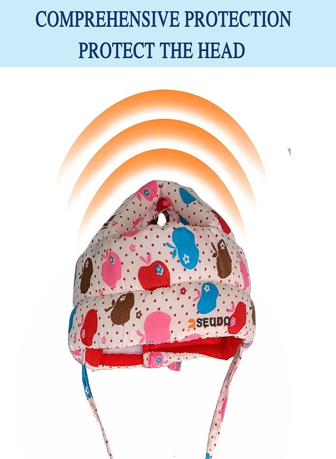 PSEUDO Baby Toddlers Kids Child Head Back Safety Protector Pad Cushion Pillow with Straps (Apple Pink) - Image 4