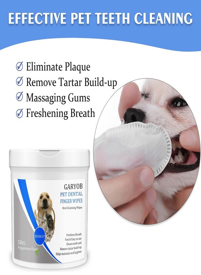 GARYOB Pet Dental Fingers Wipes, Oral Cleansing Teeth Wipes Pads for Dogs and Cats - Optimize Oral Health, Freshen Breath- 50 Count - Image 2