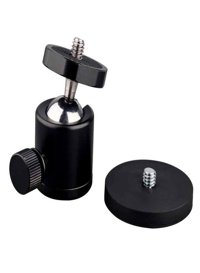 ULIBERMAGNET 24lb Magnetic Camera Mounting Base with Mini Ball Head, Super Strong Rubber Coating Neodymium Magnet with 1/4’’-20 Male Thread Stud for Mobile Camera, Security Camera. - Image 1