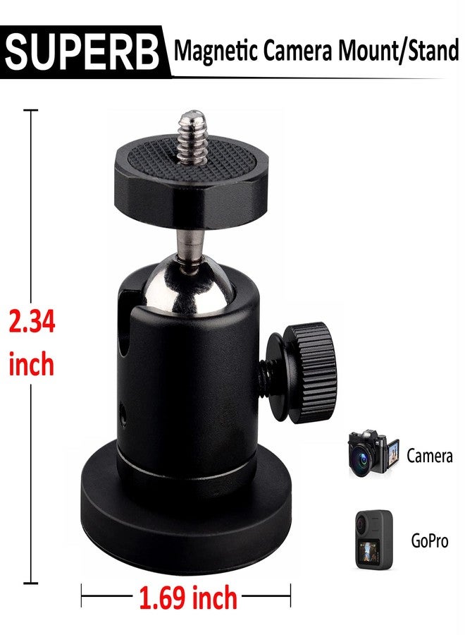 ULIBERMAGNET 24lb Magnetic Camera Mounting Base with Mini Ball Head, Super Strong Rubber Coating Neodymium Magnet with 1/4’’-20 Male Thread Stud for Mobile Camera, Security Camera. - Image 4