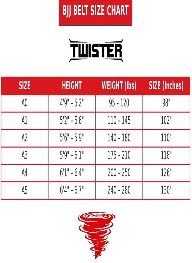 Twister JIU JITSU BELTS 1.5" WIDE PREMIMUM QUALITY (WHITE, A1) - Image 5