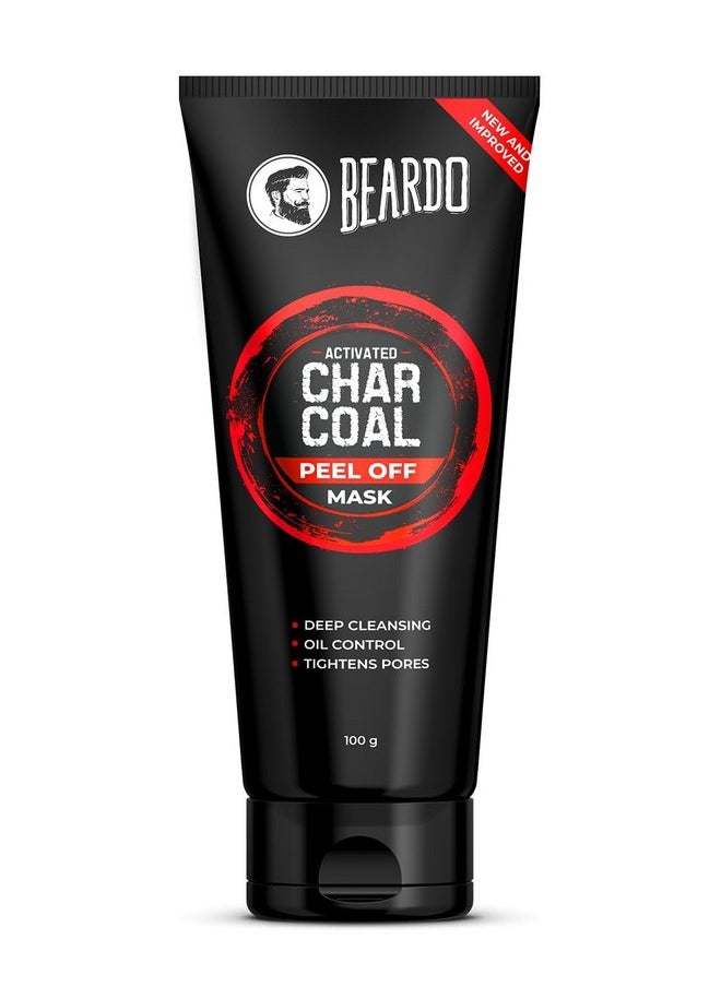 BEARDO - Activated Charcoal Peel Off Mask For Men, 100G | Charcoal Face Mask For Glowing Skin | Detoxing Facial Kit For Men | Peel Off Mask Men For Oily & Dirt Free Skin - Image 1