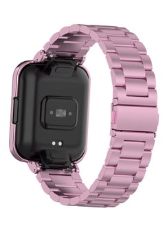 Generic Generic 2in1 Stainless Steel Watch Band Strap with Magnetic Metal Frame Cover For Xiaomi Mi Watch2 Lite/Redmi Watch (pink)  - Image 2