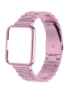 Generic Generic 2in1 Stainless Steel Watch Band Strap with Magnetic Metal Frame Cover For Xiaomi Mi Watch2 Lite/Redmi Watch (pink)  - Image 3