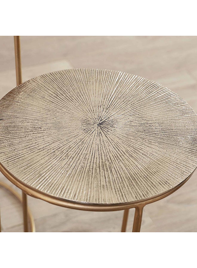 Pan Home مجموعة طاولات لوريدو متداخلة 3 قطع - فضي وذهبي  - Image 5