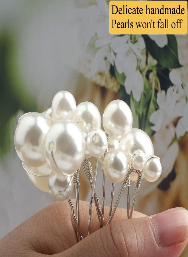 Sppry Wedding Pearl Hair Pins (12 PCS) - U Shaped Hair Accessories for Bridal Women (Silver) - Image 4