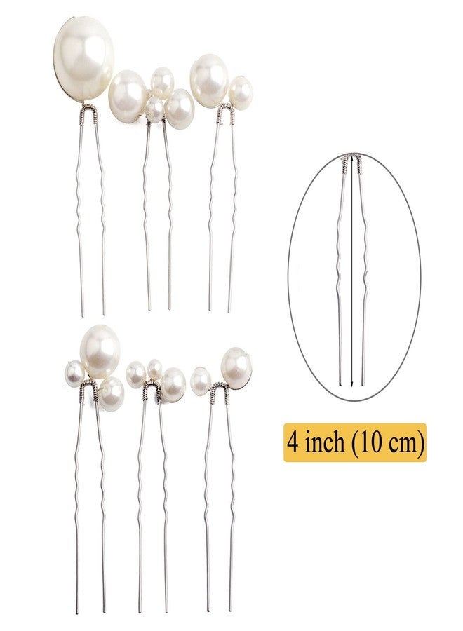 Sppry Wedding Pearl Hair Pins (12 PCS) - U Shaped Hair Accessories for Bridal Women (Silver) - Image 5