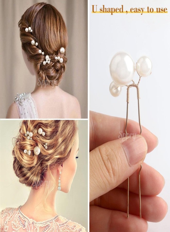 Sppry Wedding Pearl Hair Pins (12 PCS) - U Shaped Hair Accessories for Bridal Women (Silver) - Image 3