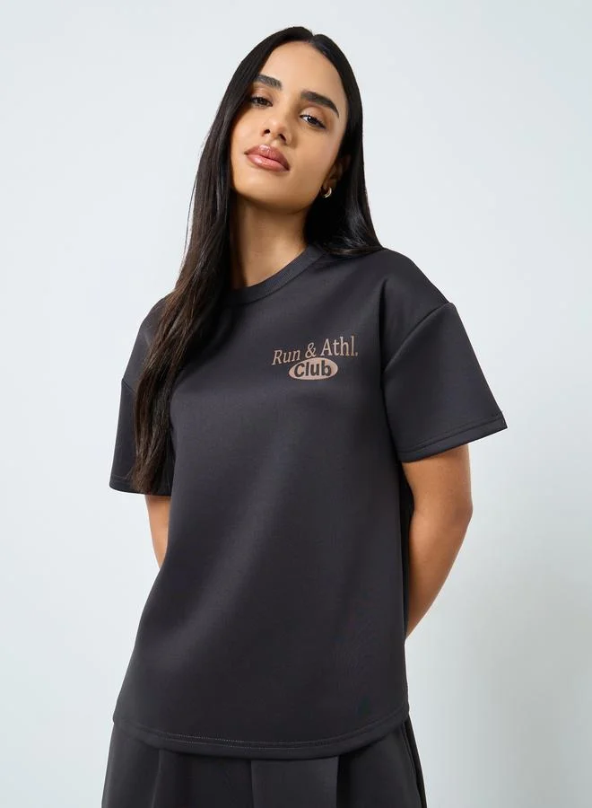 Styli Styli Slogan Print Oversized T-Shirt