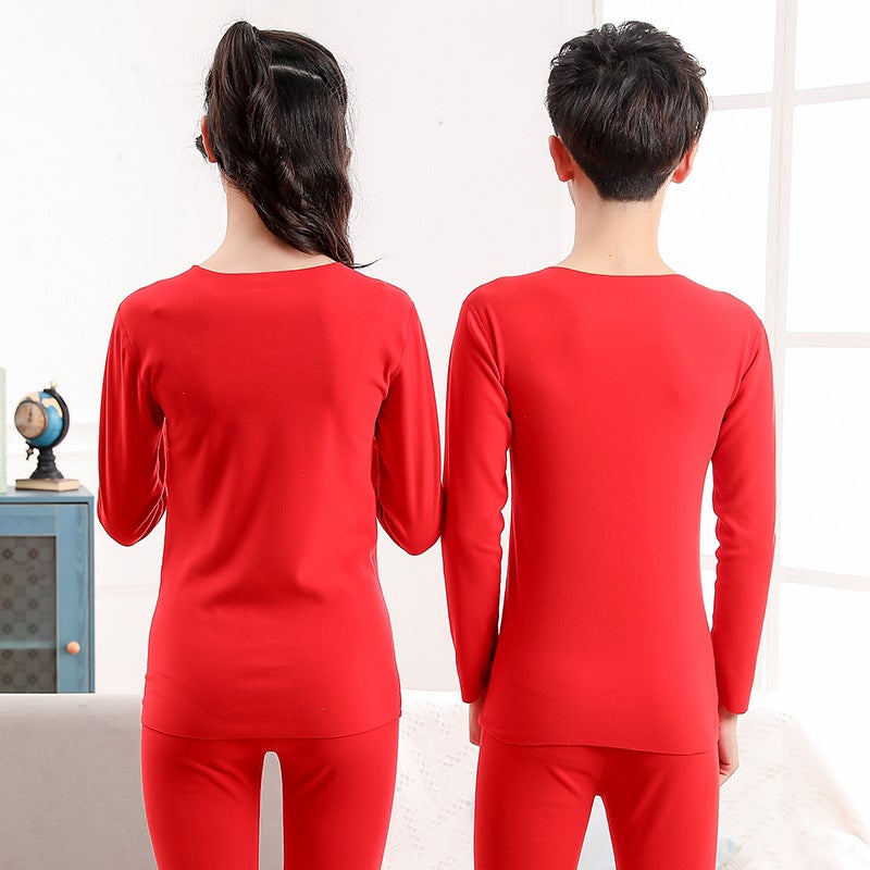 Children's Zodiac Year Thermal Underwear Set – Pure Cotton Red Pajamas for Boys and Girls - Image 5