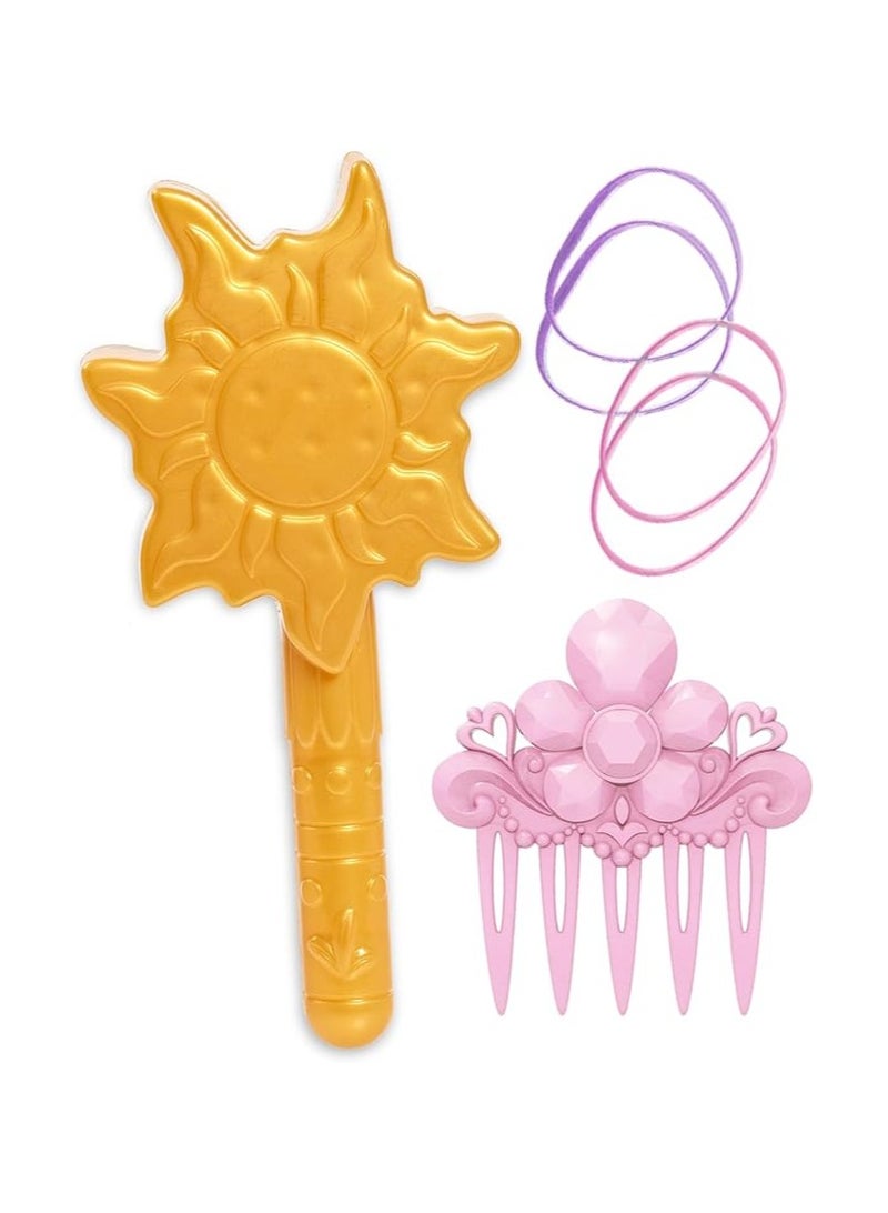 جست بلاس رأس دمية الأميرة ديزني رابونزل للتسريح - رأس دمية بطول 20 سم مع فرشاة ومشط وأشرطة شعر من شركة جاست بلاي - Image 4