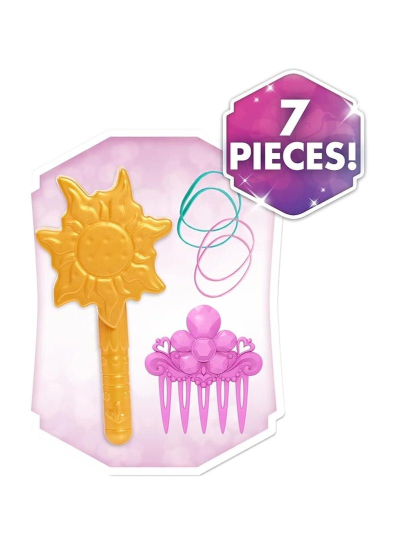 جست بلاس رأس دمية الأميرة ديزني رابونزل للتسريح - رأس دمية بطول 20 سم مع فرشاة ومشط وأشرطة شعر من شركة جاست بلاي - Image 5