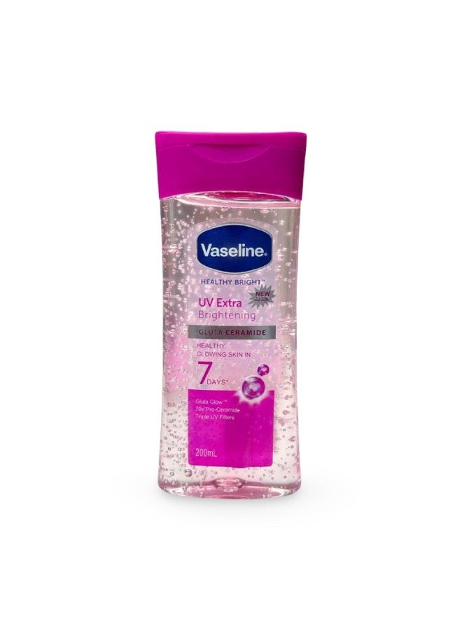 Vaseline UV Extra Brightening Gluta Ceramide Body Oil Gel 200ml – Gluta Glow Moisturizing Body Gel with Triple UV Filter