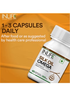 Inlife INLIFE Silk Oil Veg Omega 3 6 9 Capsules, Daily Health Supplement for Heart Health, Men Women, 500mg - 60 Vegetarian Capsules (Pack of 1, 60)  - Image 4