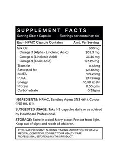 Inlife INLIFE Silk Oil Veg Omega 3 6 9 Capsules, Daily Health Supplement for Heart Health, Men Women, 500mg - 60 Vegetarian Capsules (Pack of 1, 60)  - Image 2