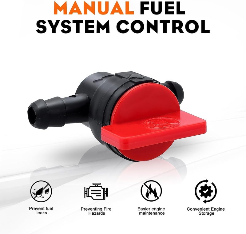Hipa 1/4" Inline Fuel Shut Off Valve for 493960 494768 698183 Lawnmower Fuel Shut Off Valve Compatible with John Deere AM36141 AM107340 Kohler Fuel Cut Off 10Pack - Image 3