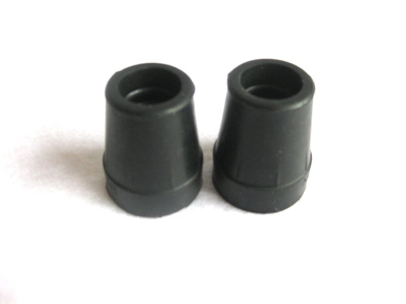 Harvy 1 Heavy Duty Black Rubber Replacement Cane Tip 2 Pack