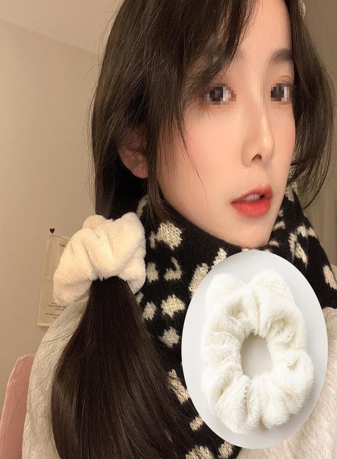VASANA 4PCS Plush Cat Ear Hair Ties Cute Ear Hair Scrunchies Soft Velvet Elastic Hairbands Ponytail Holders Women Autumn Winter Hair Accessories(4 Colors) - Image 3