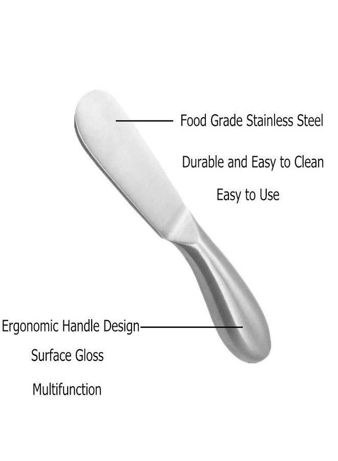 اكفور مجموعة سكاكين Accfore متعددة الاستخدامات من الفولاذ المقاوم للصدأ، 4 قطع، لفرد الجبن والزبدة - أدوات تقطيع اللحوم الباردة للجبن والزبدة الباردة والمربى وصنع المعجنات - Image 3