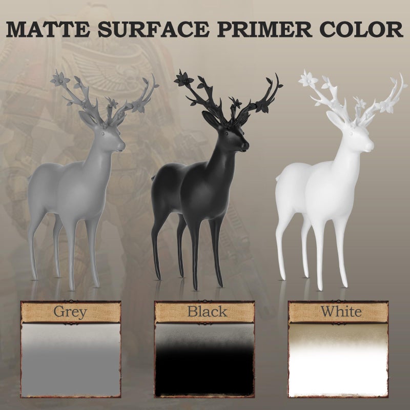 Nicpro Black, Gray, White Surface Primer Airbrush Paint (8.4oz, 250 ml), Matte Finish, Ready To Spray Air Brush Acrylic Primer for Beginners & Artists Priming Plastic Models, Miniature Figures, Craft - Image 3