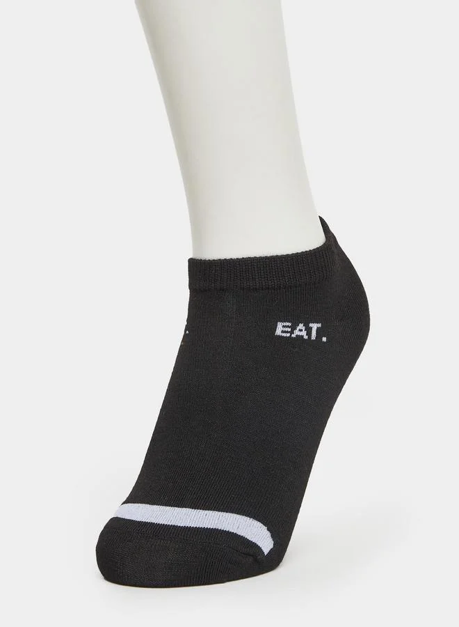 Styli Pack of 5 - Contrast Detail Ribbed Cuff Crew Socks