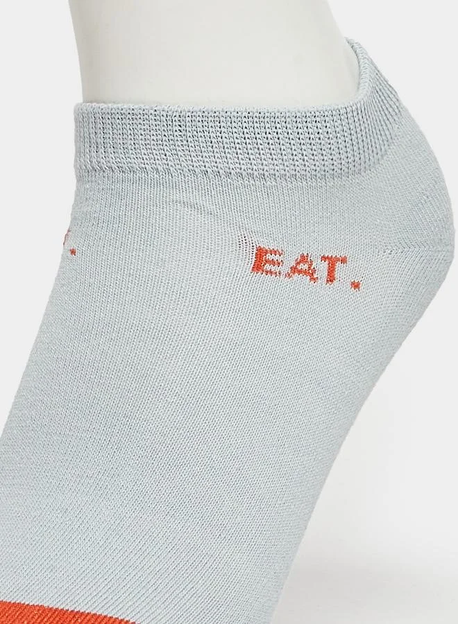 Styli  Pack of 5 - Contrast Detail Ribbed Cuff Crew Socks for Men | Best Price UAE
