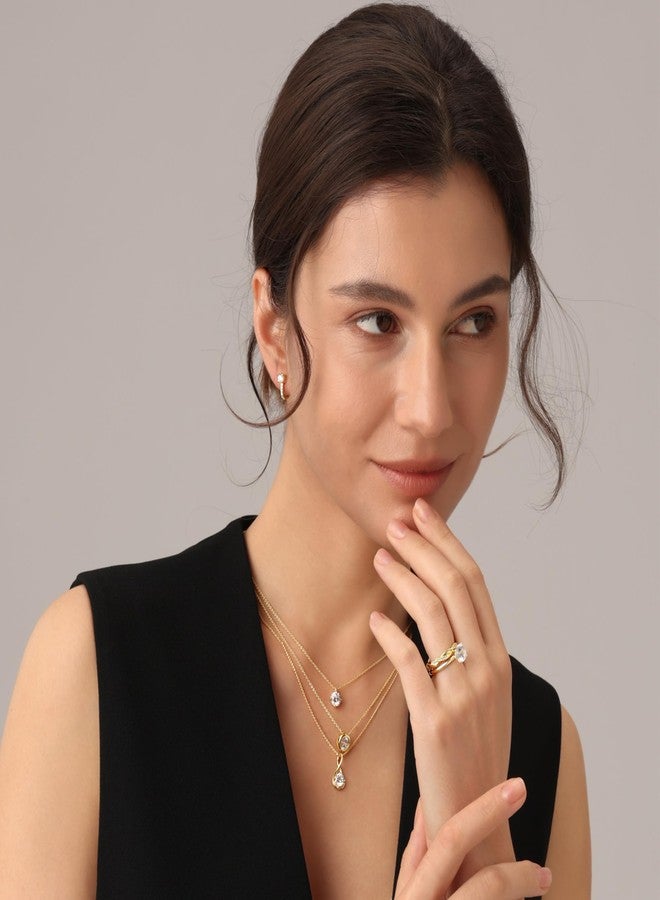 SAVEARTH DIAMONDS Solitaire Pendant Necklace for Women for Women 7MM Round Lab Created Moissanite Infinity Dainty Necklace 16''+2'' Extender in 18K Black Gold Plated Jewelry Gift for Her - Image 5