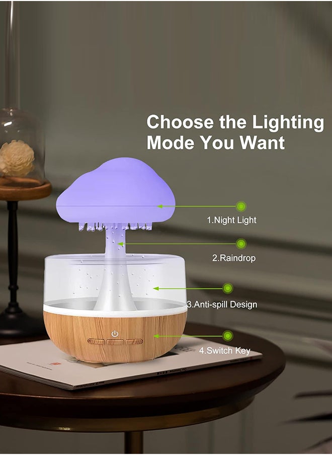 ماركة غير محددة مرطب هواء السحابة الممطرة مع صوت قطرة الماء و7 أضواء LED للنوم والاسترخاء  - Image 3