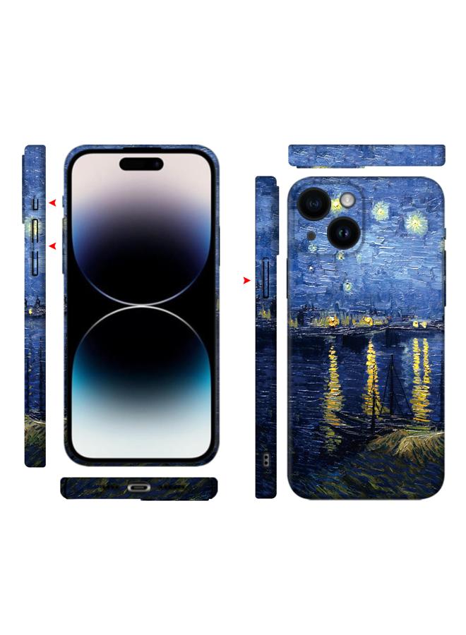 Apple iPhone 15 Art Oil Painting Phone Case - Van Gogh Starry Night Over the Rhone - Full Pack Frosted Cool Creative Lens Anti Drop Case  - Image 1