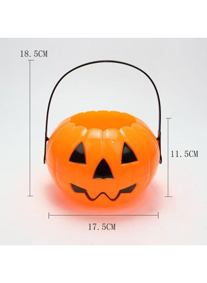Home Smart Halloween Pumpkin Buckets with Handle Set of 2 Pcs Halloween Trick or Treat Basket for Candy Party School Theme Play and Party Favor. - Image 2