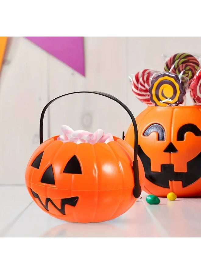 Home Smart Halloween Pumpkin Buckets with Handle Set of 2 Pcs Halloween Trick or Treat Basket for Candy Party School Theme Play and Party Favor. - Image 4