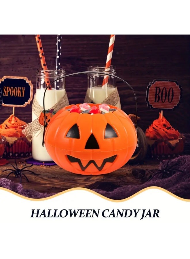 Home Smart Halloween Pumpkin Buckets with Handle Set of 2 Pcs Halloween Trick or Treat Basket for Candy Party School Theme Play and Party Favor. - Image 5