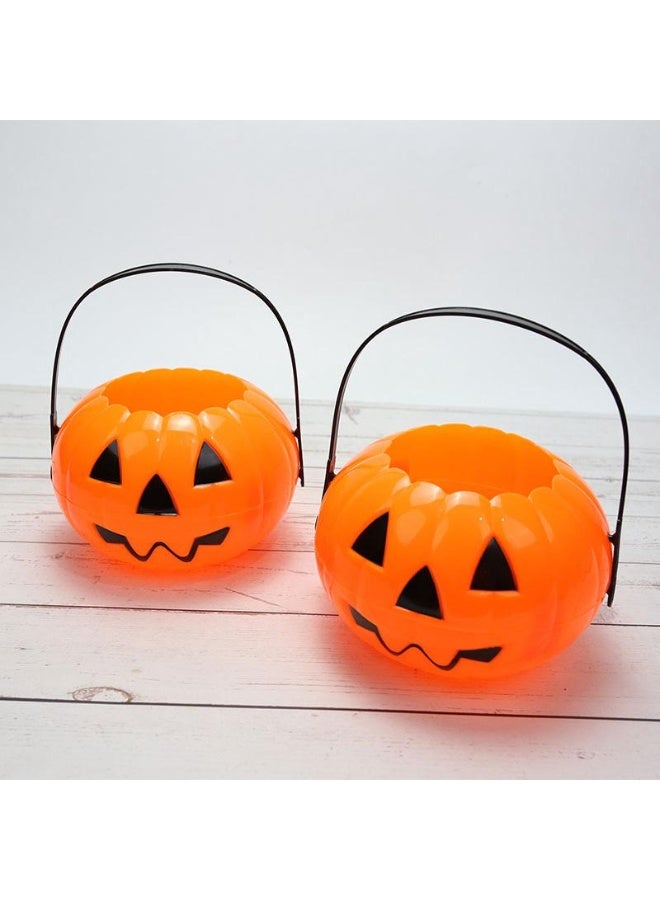 Home Smart Halloween Pumpkin Buckets with Handle Set of 2 Pcs Halloween Trick or Treat Basket for Candy Party School Theme Play and Party Favor. - Image 3